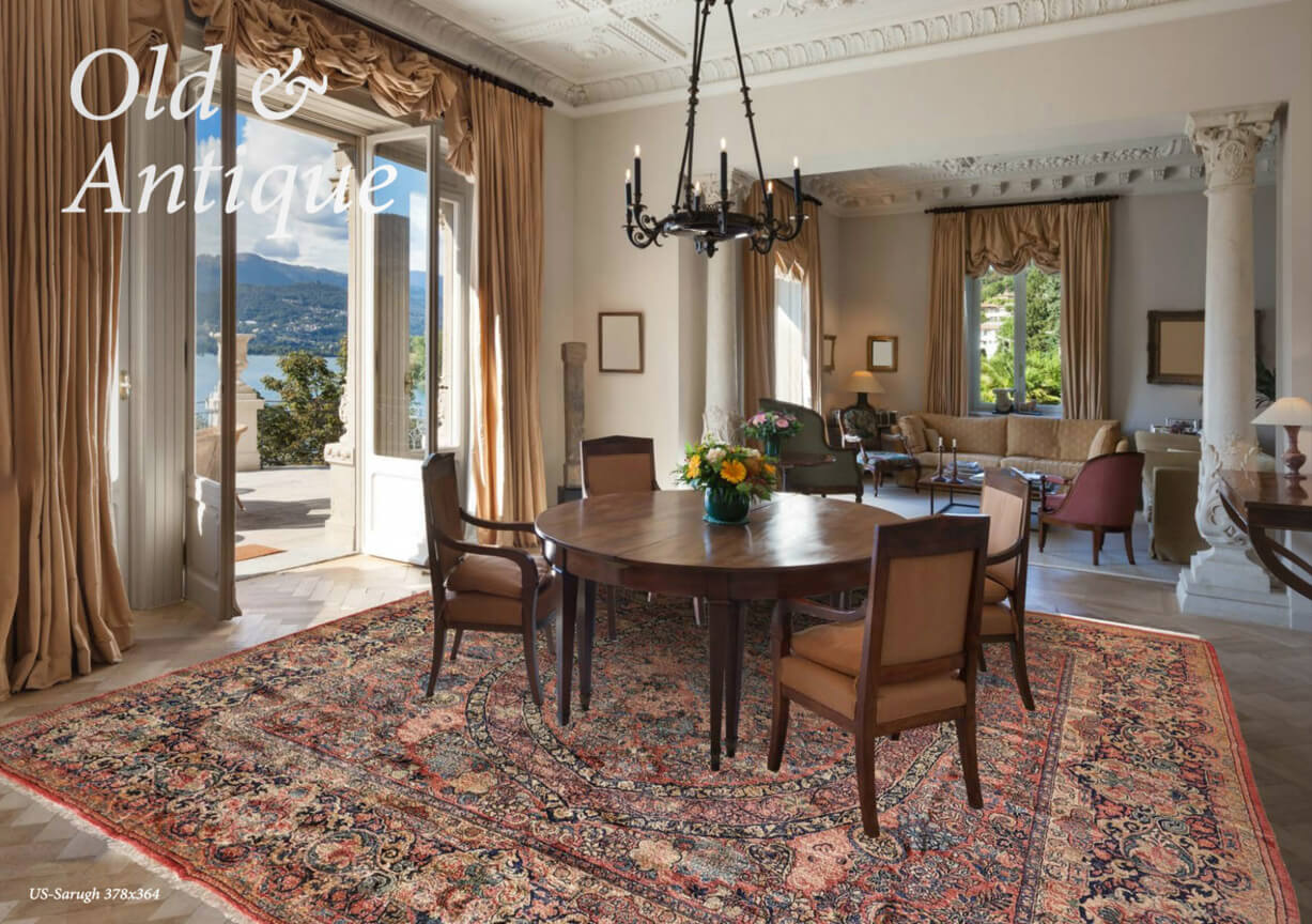 Handgeknüpfter Orientteppich im klassischen Wohnraum